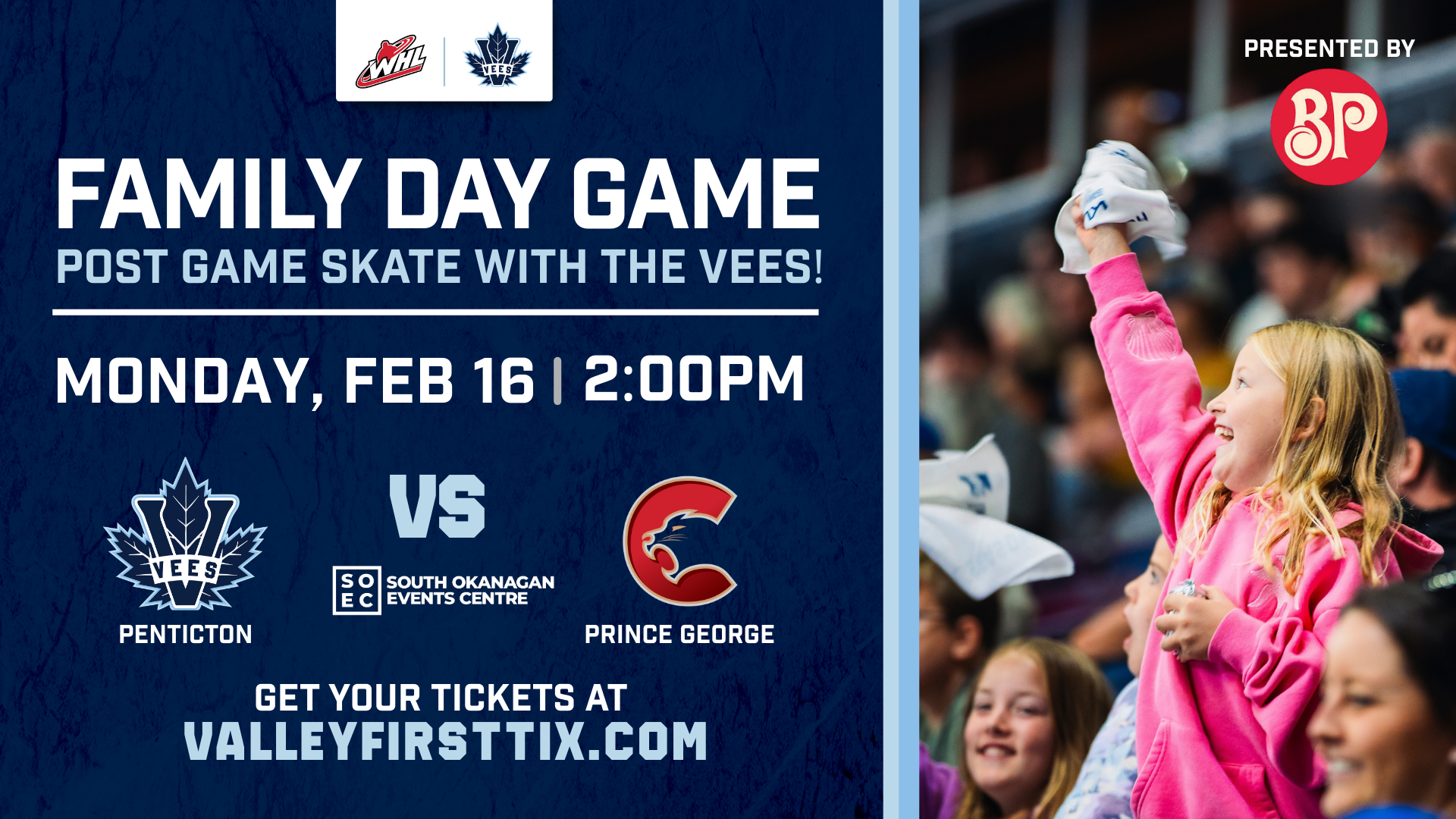 Penticton Vees vs. Prince George Cougars | Family Day Game