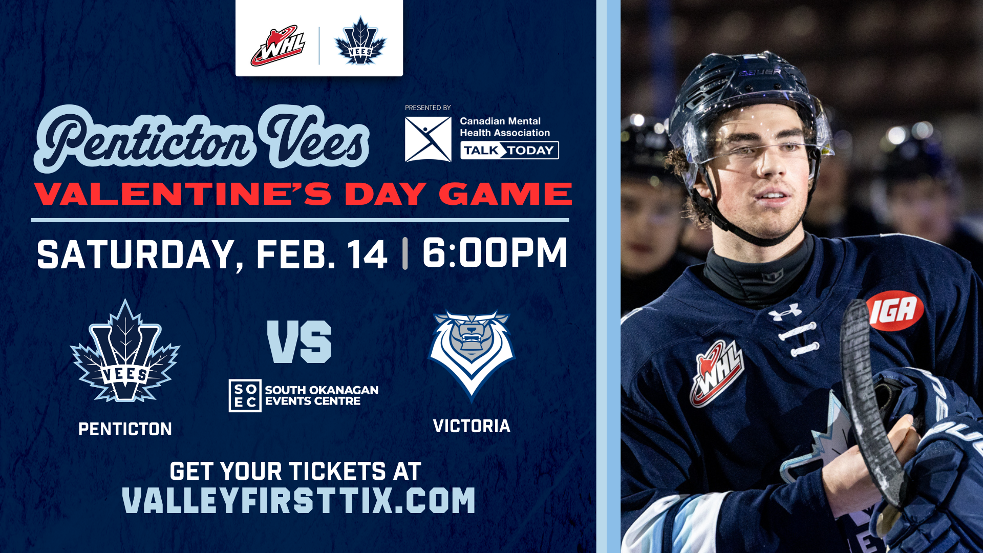 Penticton Vees vs. Victoria Royals | Vee-Lentine’s Day Game 💙