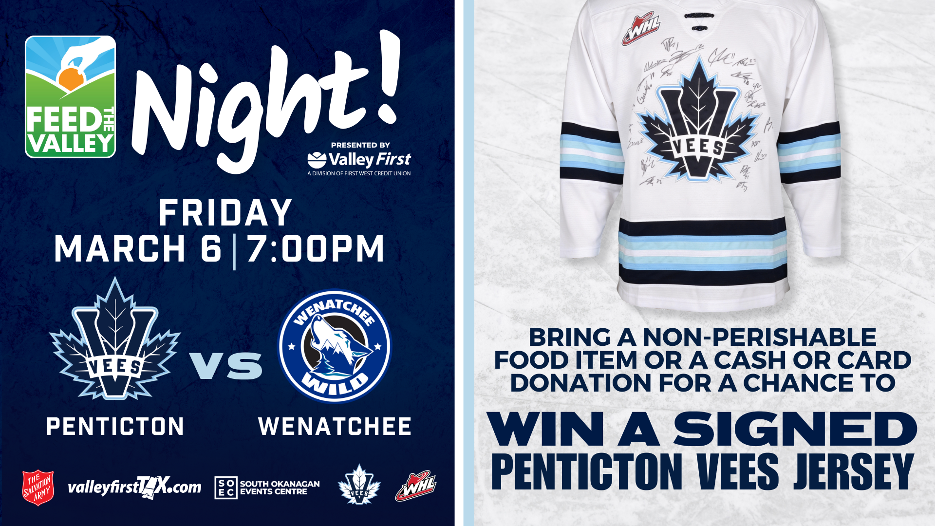 Penticton Vees vs. Wenatchee Wild | Valley First’s Feed the Valley