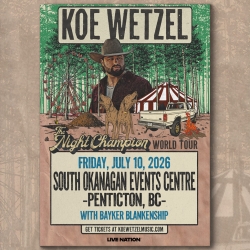 Koe Wetzel Announces 45-City The Night Champion World Tour